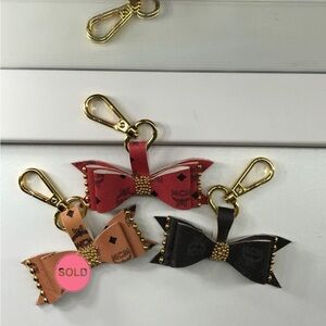 Faux leather Bow charm for Keys/purse